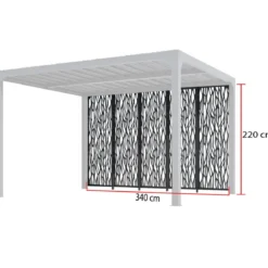 Set 5 Pannelli Acciaio Antracite per Pergola Bioclimatica Lato 3,6 m
