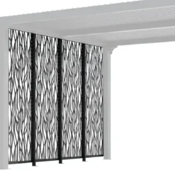 Set 4 Pannelli in Acciaio Antracite per Pergola Bioclimatica Lato 3 m