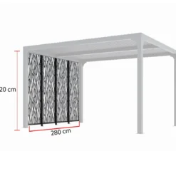 Set 4 Pannelli in Acciaio Antracite per Pergola Bioclimatica Lato 3 m
