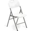 Set 4 Pezzi Sedie Pieghevoli Acciaio Plastica Bianca 45x50x88 cm