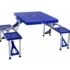 Set Pieghevole Picnic in Alluminio Abs Tavolo con Panche Campeggio