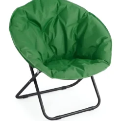 Set 2 Poltrone da Esterno Tessuto Verde e Struttura Acciaio Pieghevoli