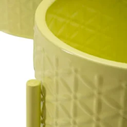 Set 3 Portavasi in Metallo Giallo 36-30-24 cm da Interno Porta Piante