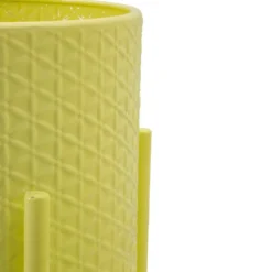 Set 3 Portavasi in Metallo Giallo 36-30-24 cm da Interno Porta Piante