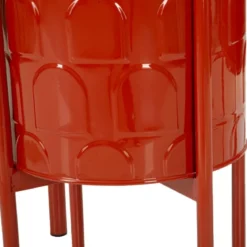 Set 3 Portavasi in Metallo Rosso 36-30-24 cm da Interno Porta Piante