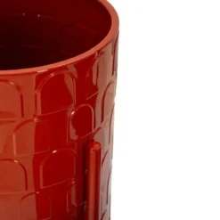 Set 3 Portavasi in Metallo Rosso 36-30-24 cm da Interno Porta Piante