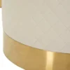 Set 3 Pouf Contenitori Crema Oro Legno Metallo da Interno Espositori