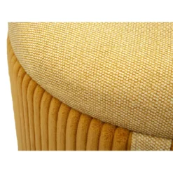 Set 2 Pouf Contenitori Imbottiti Senape Arancione per Salotto Camera