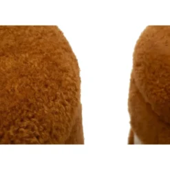 Set 2 Pouf Contenitori Imbottiti Marrone Soffice da Soggiorno Camera