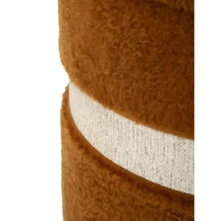 Set 2 Pouf Contenitori Imbottiti Marrone Soffice da Soggiorno Camera