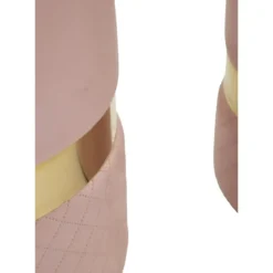 Set 2 Pouf Contenitori in Tessuto Rosa Oro Salvaspazio Salotto Camera