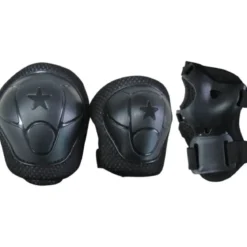 Set Protezioni Bambini Nero con Ginocchiere Gomitiere Parapolsi