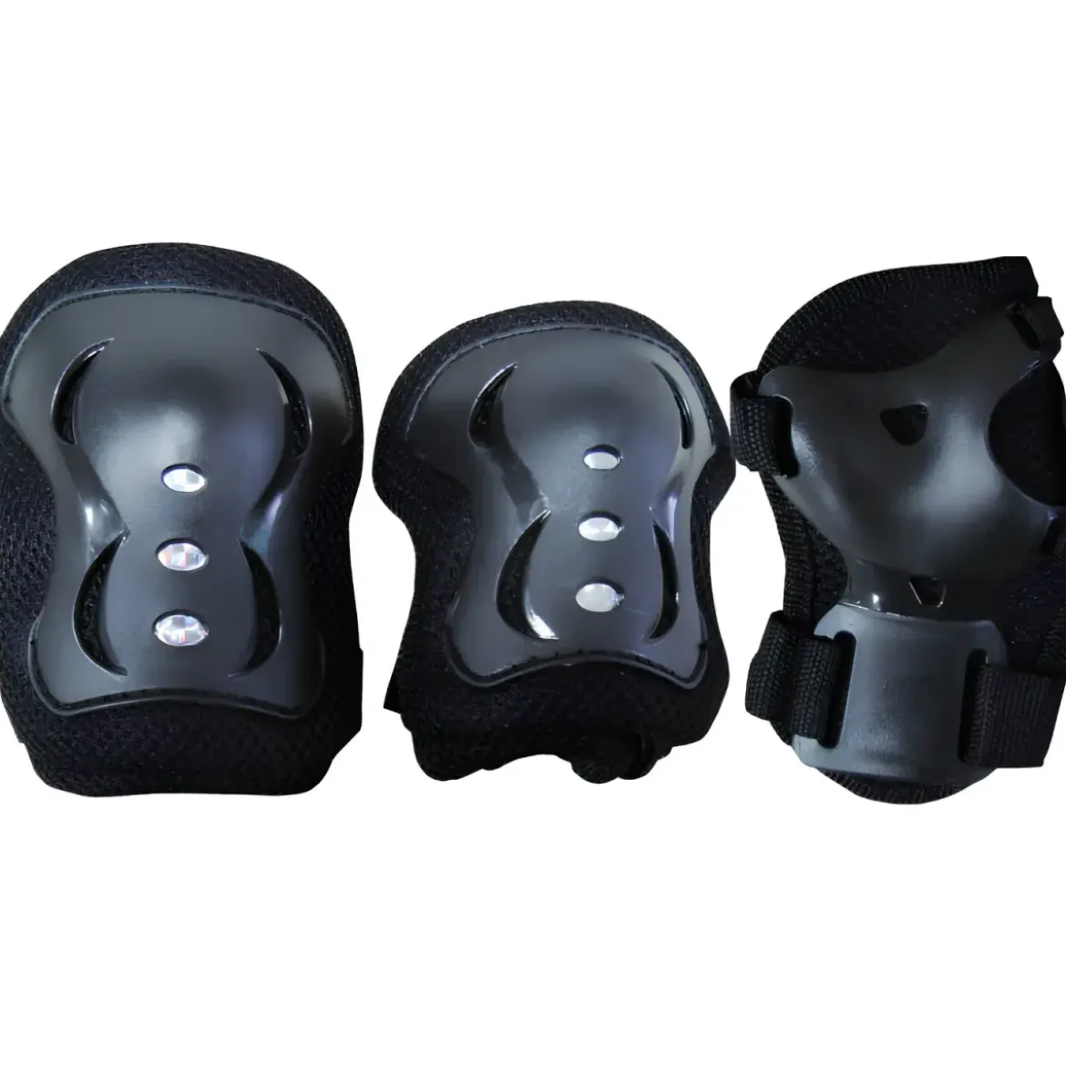 Set Protezioni Ragazzi Nero per Bici Skateboard Pattini Ergonomico