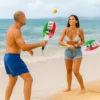 Set Racchettoni da Beach Tennis in Legno Colore Italia Pallina Inclusa