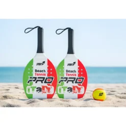 Set Racchettoni da Beach Tennis in Legno Colore Italia Pallina Inclusa
