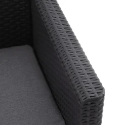 Set Salotto da Giardino Rattan Sintetico Grafite con Cuscini 4 Posti