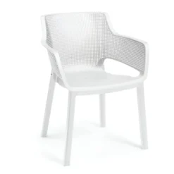 Set 6 Sedie da Esterno Keter Bianco Impilabili Resistenti UV Moderne