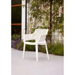 Set 6 Sedie da Esterno Keter Bianco Impilabili Resistenti UV Moderne