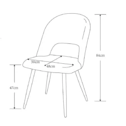 Set 2 Sedie da Interno Imbottite in Tessuto Grigio con Gambe Nere
