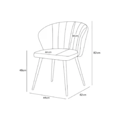 Set 2 Sedie da Interno Imbottite in Tessuto Grigio Chiaro Gambe Nere
