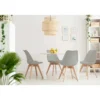 Set 4 Sedie da Pranzo Grigio con Gambe in Legno senza Braccioli