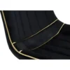 Set 2 Sedie da Pranzo Imbottite Nero Dettagli Oro per Soggiorno Cucina
