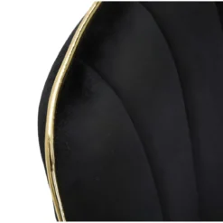 Set 2 Sedie da Pranzo Imbottite Nero Dettagli Oro per Soggiorno Cucina