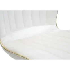 Set 2 Sedie da Pranzo in Velluto Crema Finitura Oro Moderno Soggiorno