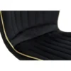 Set 2 Sedie da Pranzo in Velluto Nero Finitura Oro Moderno Soggiorno