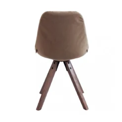 Set 2 Sedie da Pranzo Marrone Nocciola con Gambe in Legno