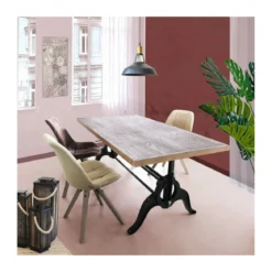 Set 2 Sedie da Pranzo Marrone Nocciola con Gambe in Legno