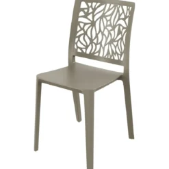 Set 4 Sedie da Pranzo Tortora in Polipropilene da Interno Esterno