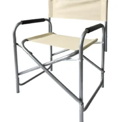 Set 6 Sedie da Regista Pieghevoli Beige Struttura Alluminio da Esterno