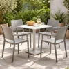 Set 4 Sedie Grigio Poltrone da Giardino in Polipropilene Grigia