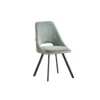 Set 2 Sedie Imbottite da Interno in Tessuto Verde Gambe in Metallo Nero