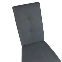 Set 2 Sedie Imbottite in Legno Grigio con Seduta in Tessuto Grigio