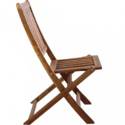 Set 2 Sedie Pieghevole in Legno Acacia Poltrona Salvaspazio da Giardino