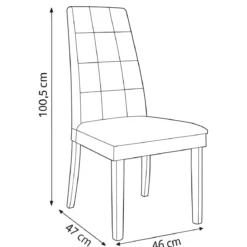 Set 2 Sedie Seduta in Tessuto Verde Gambe Legno Rovere 46x47x100,5 cm