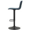Set 2 Sgabelli Bar Regolabili Metallo Nero Tessuto Blu Poggiapiedi