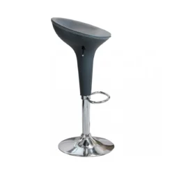 Set 2 Sgabelli da Bar Girevoli Grigio Regolabili con Schienale