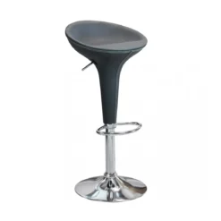 Set 2 Sgabelli da Bar Girevoli Grigio Regolabili con Schienale