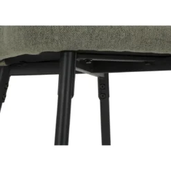 Set 2 Sgabelli da Bar Imbottiti Tessuto Verde Struttura Metallo Nero