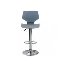 Set 2 Sgabelli Girevoli Grigio Regolabili con Schienale da Cucina