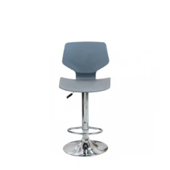 Set 2 Sgabelli Girevoli Grigio Regolabili con Schienale da Cucina