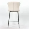 Set 2 Sgabelli Imbottiti in Ecopelle Beige in Gambe Metallo Nere