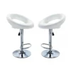 Set 2 Sgabelli Kendal Girevoli Bianco in Ecopelle Regolabili