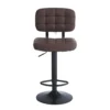 Set 4 Sgabelli Regolabili Ecopelle Marrone con Struttura Metallo Nero