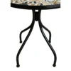Set Tavolo Ø 60 cm con 2 Sedie Pieghevoli da Giardino Beige Azzurro