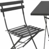 Set Tavolo da Giardino Rettangolare 70x110 cm con 4 Sedie Antracite