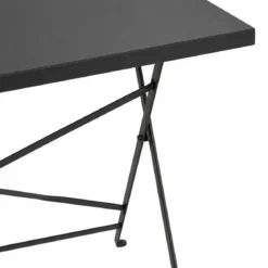 Set Tavolo da Giardino Rettangolare 70x110 cm con 4 Sedie Antracite